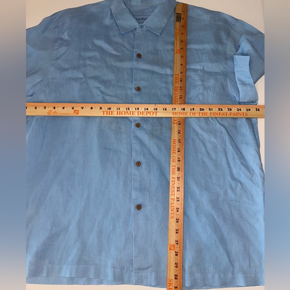Tommy Bahama men’s Paradise Bound Smooth Sailing 100% linen blue shirt size XL - Picture 6 of 11